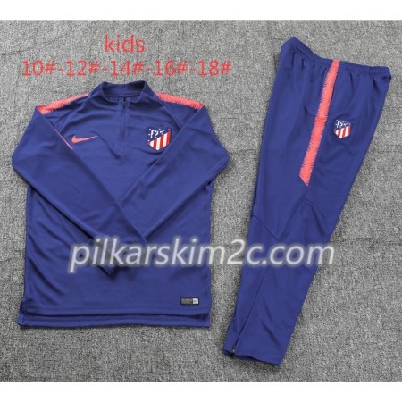 Atlético Madryt Dziecięca Komplet Bluzy Treningowe Niebieski 2018-2019